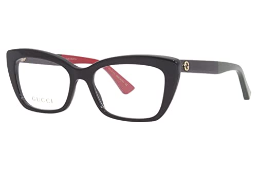 Gucci Petite Fit Eyeglasses Gg0165On 003 Black/Red