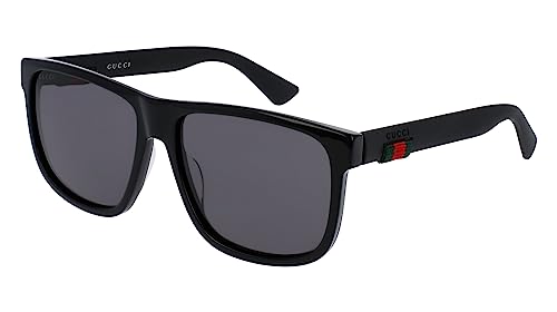 Gucci Gg 0010 S- 001 Black/Grey Sunglasses,Male