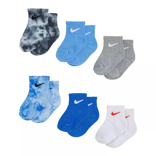 Nike Toddler Baby Boy Socks White/Blue 6 Pairs