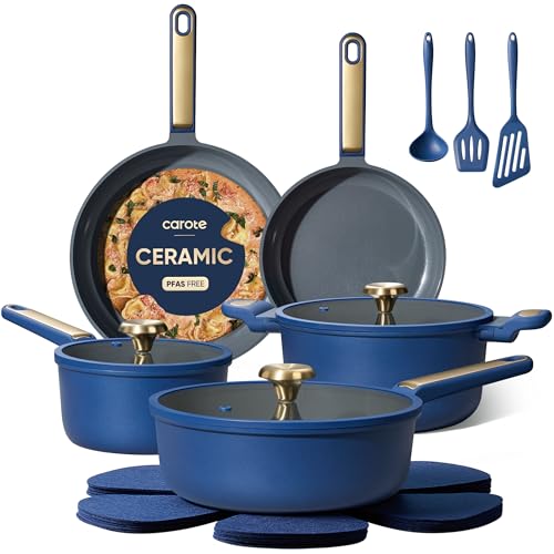 Carote Ceramic Cookwar Set, Pots Pan Set