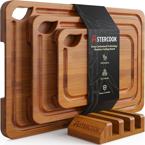 Astercook Deep-Carbonized Bamboo Cutting Boards