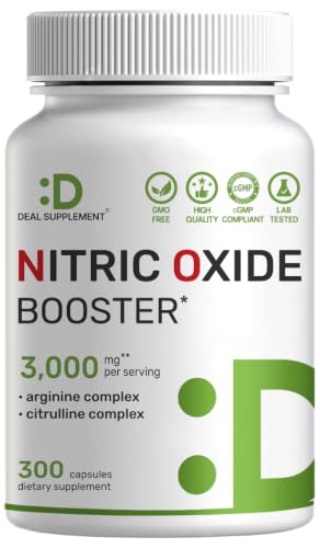 Nitric Oxide Supplement 3,000Mg, 300 Capsules | 12