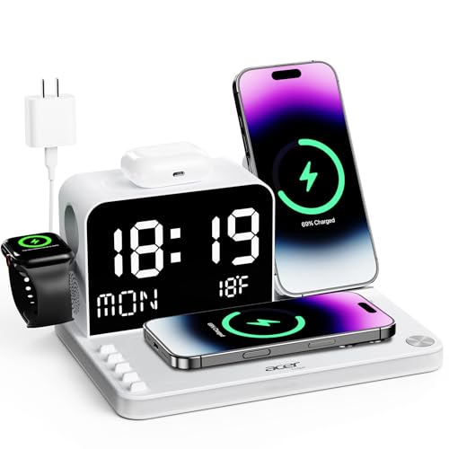Acer 7–1 Wireless Charging Station Led Clock