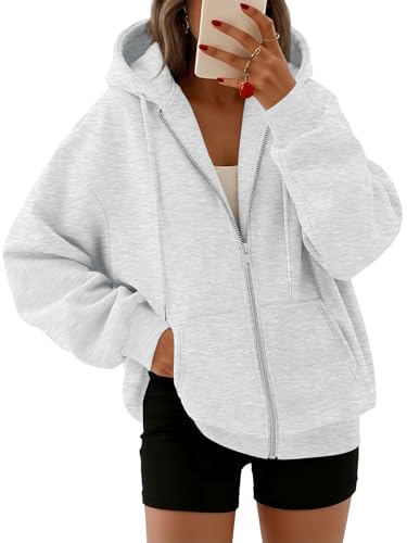 Trendy Queen Womens Oversized Zip Up Hoodies Y2K
