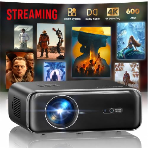[Built- Apps/4K Support] Smart Outdoor Projector