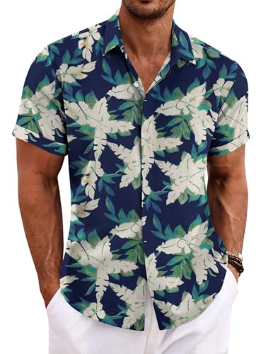 Coofandy Men’s Linen Shirts Short Sleeve Casual